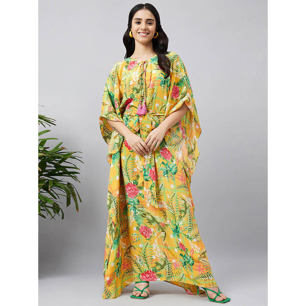 First Resort by Ramola Bachchan Jungle Print Full Length Kaftan Dress (Set of 2)