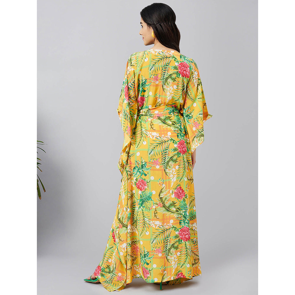 First Resort by Ramola Bachchan Jungle Print Full Length Kaftan Dress (Set of 2)