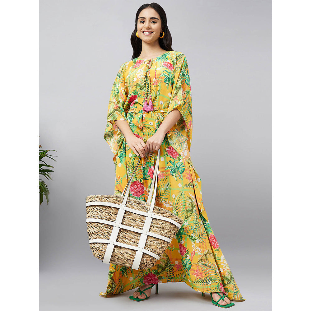 First Resort by Ramola Bachchan Jungle Print Full Length Kaftan Dress (Set of 2)