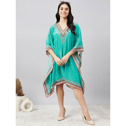 First Resort by Ramola Bachchan Green Pearl Kaftan Dress