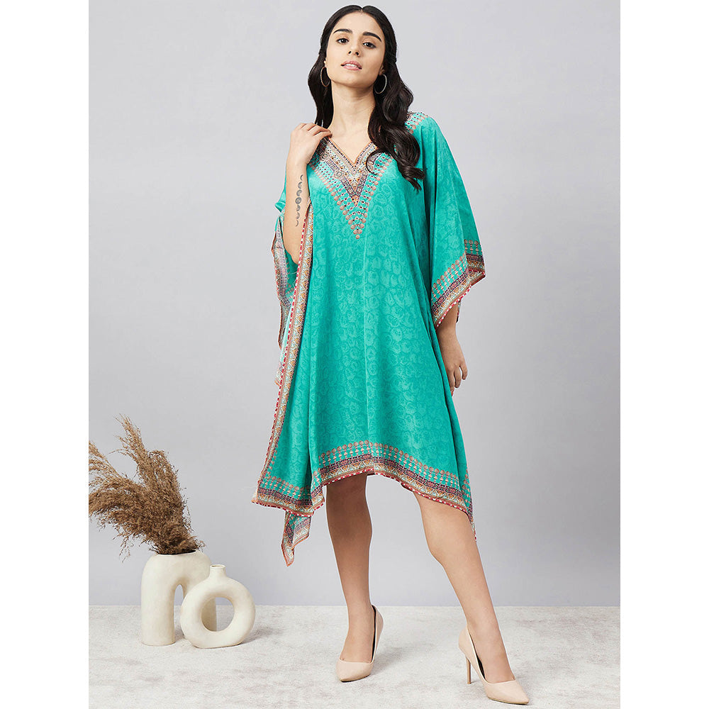First Resort by Ramola Bachchan Green Pearl Kaftan Dress
