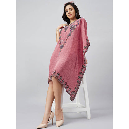 First Resort by Ramola Bachchan Rouge Pink Pearl Kaftan Dress
