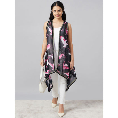 First Resort by Ramola Bachchan Black Flamingo Shrug