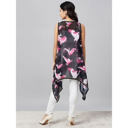 First Resort by Ramola Bachchan Black Flamingo Shrug