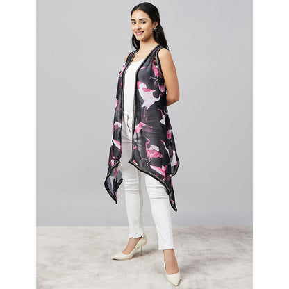First Resort by Ramola Bachchan Black Flamingo Shrug