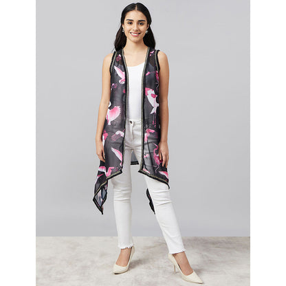 First Resort by Ramola Bachchan Black Flamingo Shrug