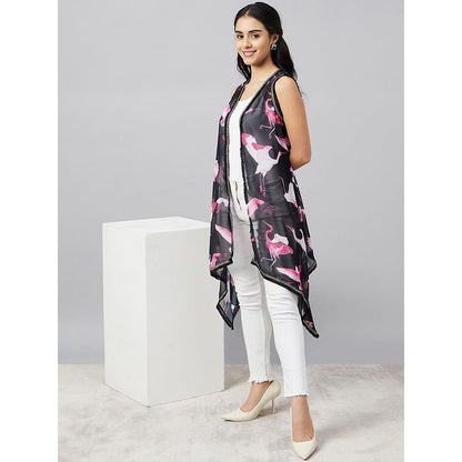 First Resort by Ramola Bachchan Black Flamingo Shrug