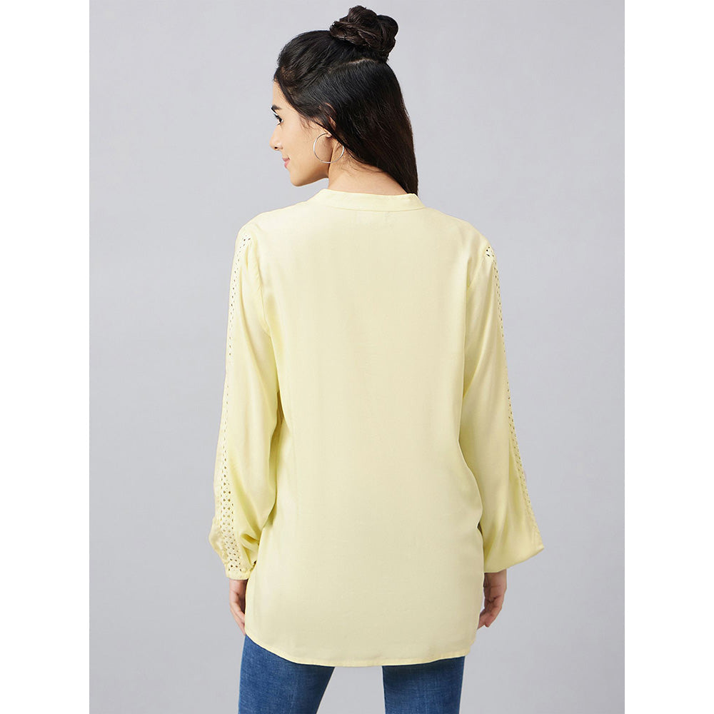 First Resort by Ramola Bachchan Yellow Blouson Top