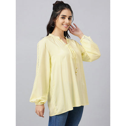 First Resort by Ramola Bachchan Yellow Blouson Top