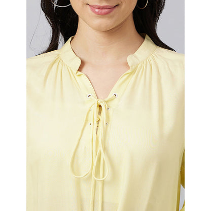 First Resort by Ramola Bachchan Yellow Blouson Top