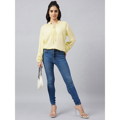 First Resort by Ramola Bachchan Yellow Blouson Top