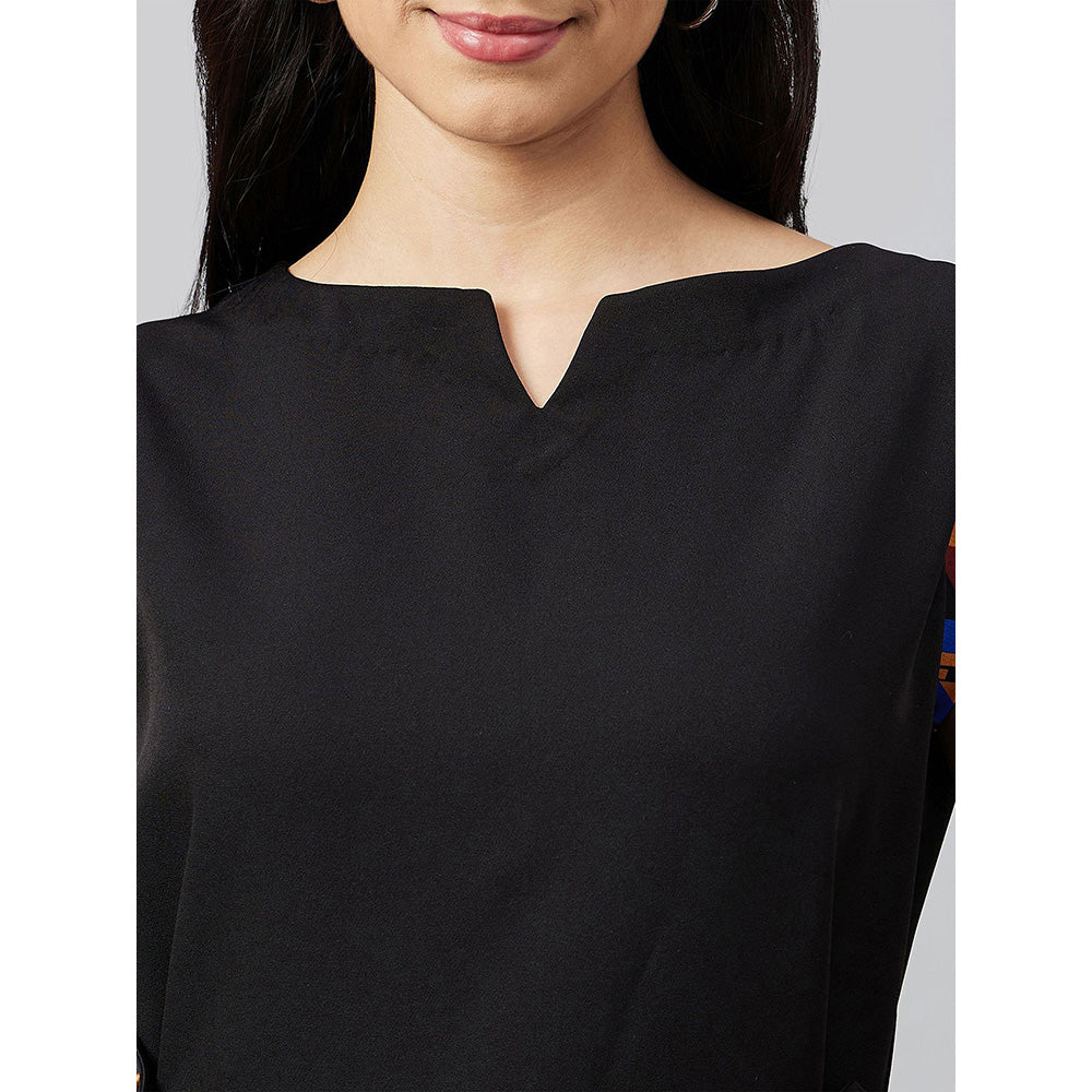 First Resort by Ramola Bachchan Black Peplum Top