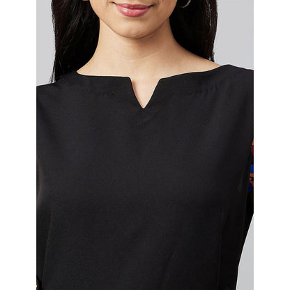 First Resort by Ramola Bachchan Black Peplum Top