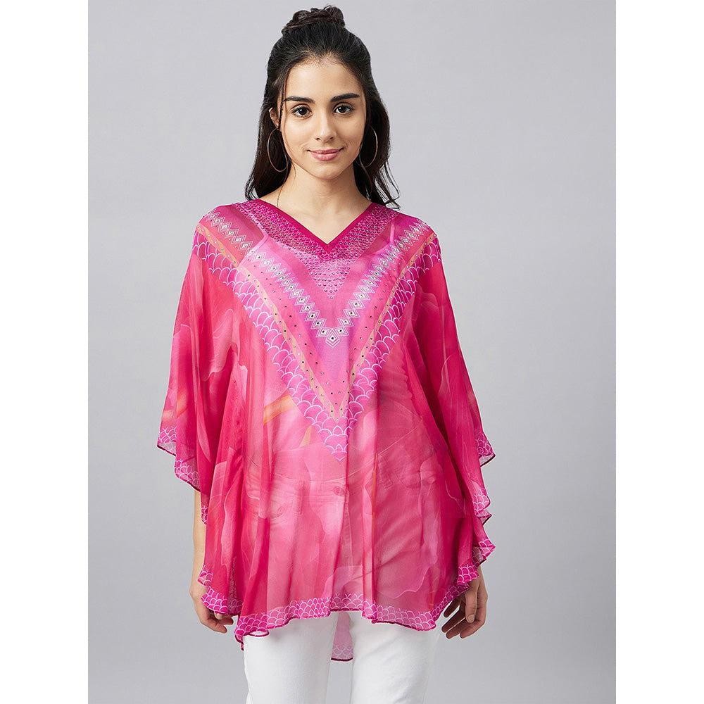 First Resort by Ramola Bachchan Pink Floral Tunic