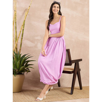 First Resort by Ramola Bachchan Purple Herringbone Mid Length Dress