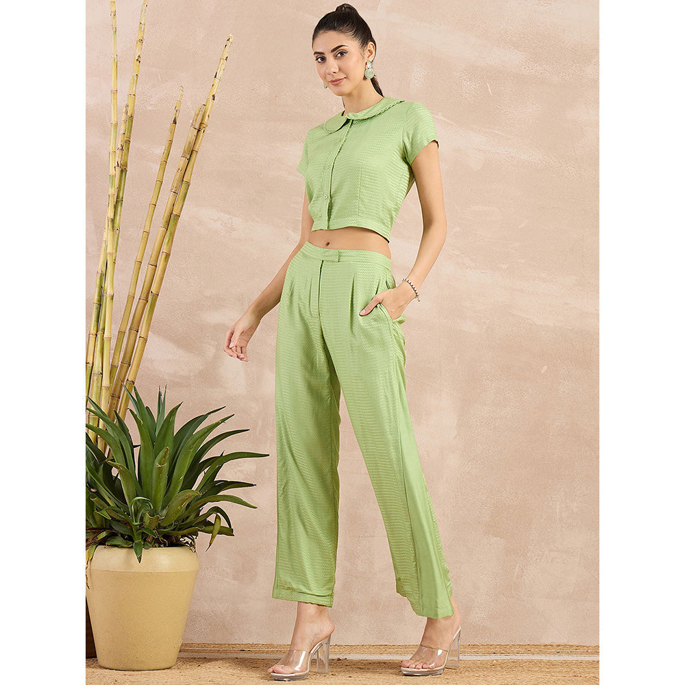 First Resort by Ramola Bachchan Pastel Green Flared Trouser
