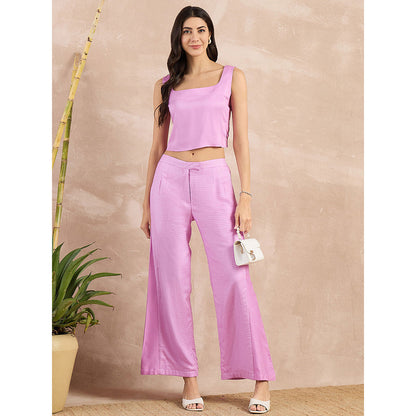 First Resort by Ramola Bachchan Purple Button Flared Trouser