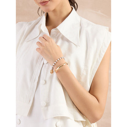 First Resort by Ramola Bachchan White High-Low Sleeveless Co-Ord (Set of 3)