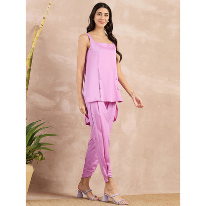 First Resort by Ramola Bachchan Purple High-Low Sleeveless Top with Pant (Set of 2)