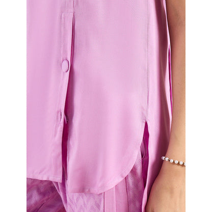 First Resort by Ramola Bachchan Purple High-Low Sleeveless Top with Pant (Set of 2)
