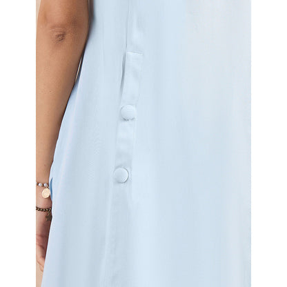 First Resort by Ramola Bachchan Sky Blue High-Low Sleeveless Top with Pant (Set of 2)