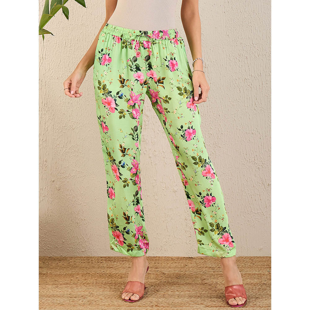 First Resort by Ramola Bachchan Green And Pink Garden Print Sleeveless Co-Ord (Set of 2)