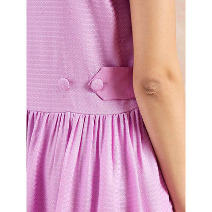 First Resort by Ramola Bachchan Purple Herringbone V-Neck Peplum Top