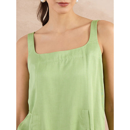 First Resort by Ramola Bachchan Pastel Green High-Low Sleeveless Top