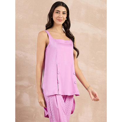 First Resort by Ramola Bachchan Purple High-Low Sleeveless Top