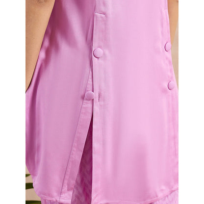 First Resort by Ramola Bachchan Purple High-Low Sleeveless Top