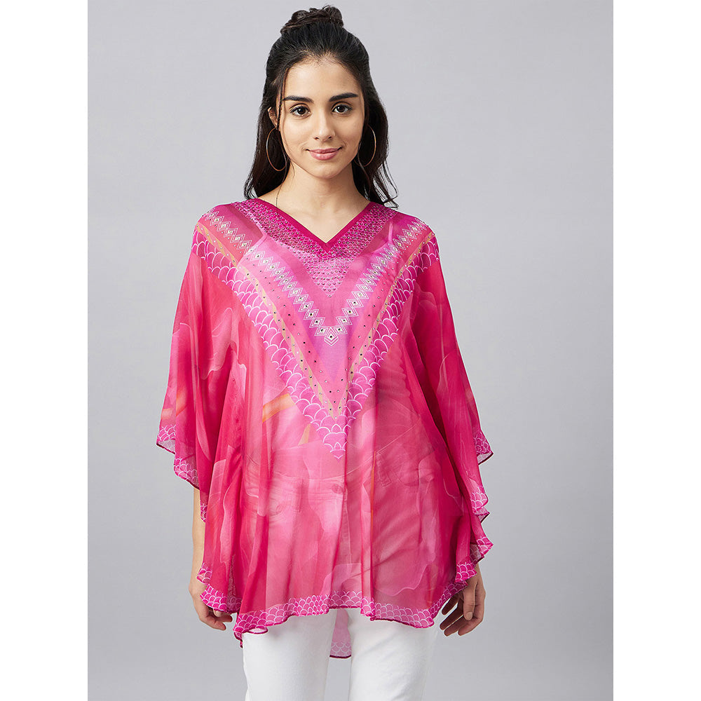 First Resort by Ramola Bachchan Pink Floral Kaftan