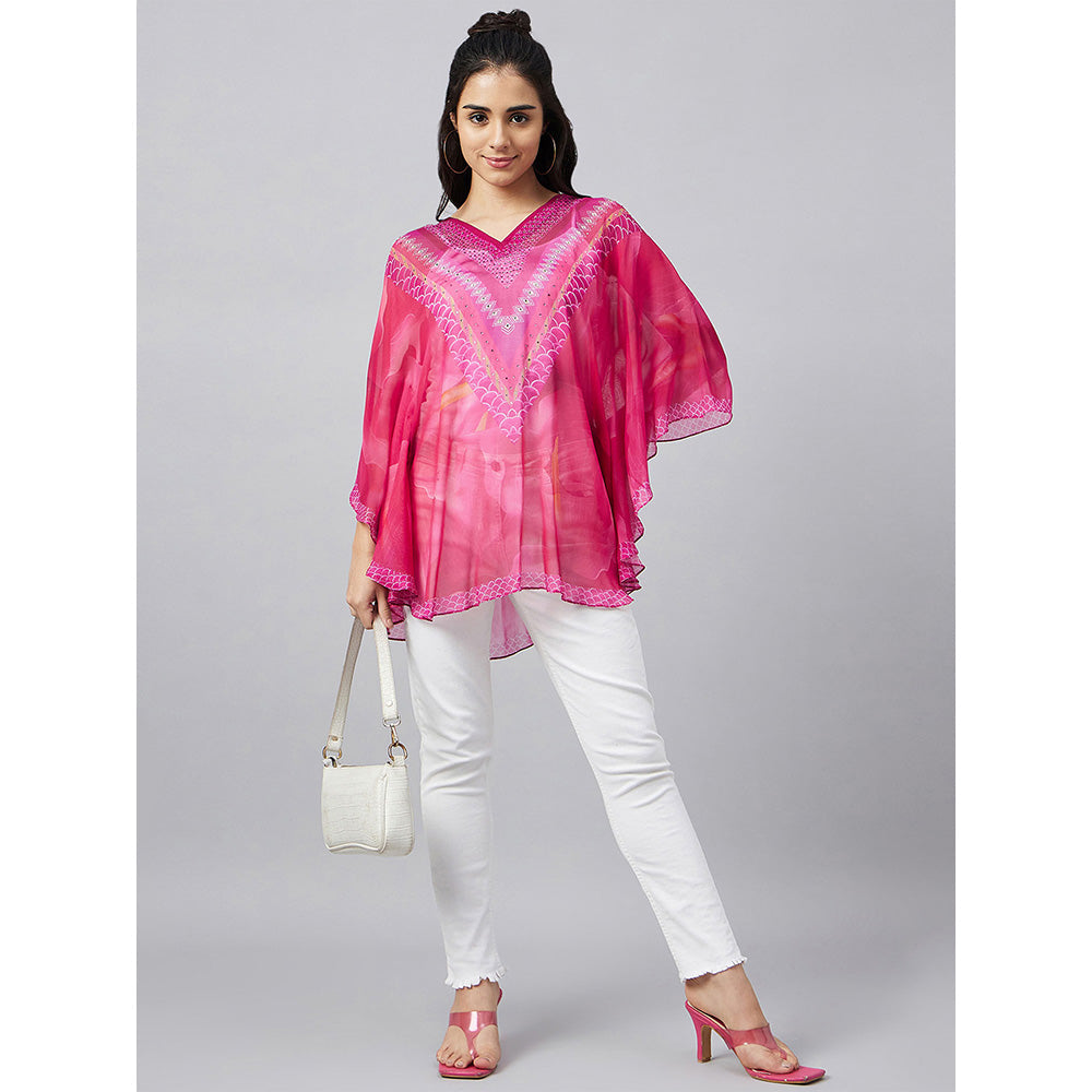 First Resort by Ramola Bachchan Pink Floral Kaftan