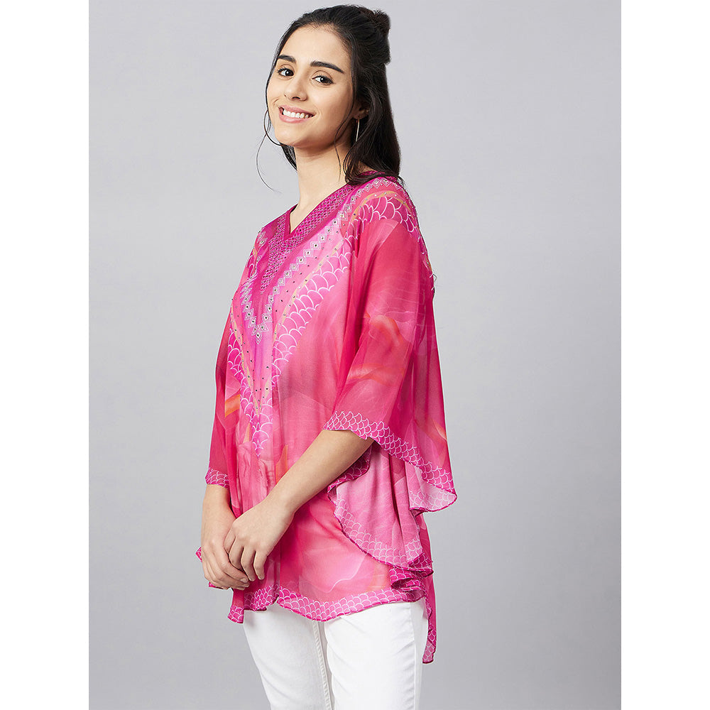 First Resort by Ramola Bachchan Pink Floral Kaftan