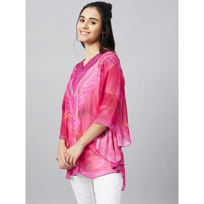 First Resort by Ramola Bachchan Pink Floral Kaftan