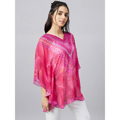 First Resort by Ramola Bachchan Pink Floral Kaftan