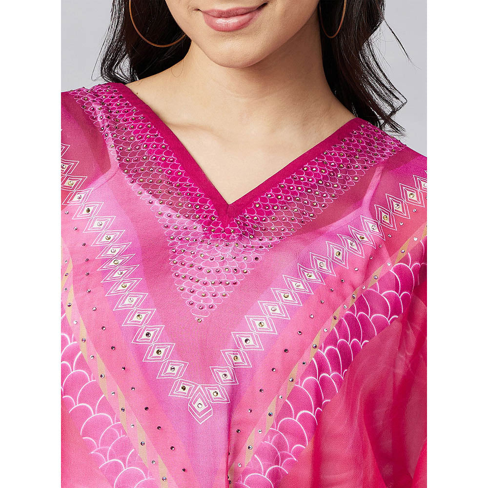 First Resort by Ramola Bachchan Pink Floral Kaftan