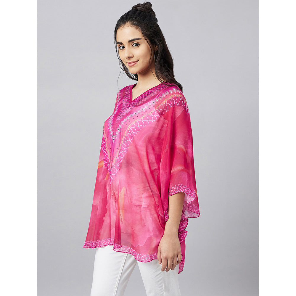 First Resort by Ramola Bachchan Pink Floral Kaftan