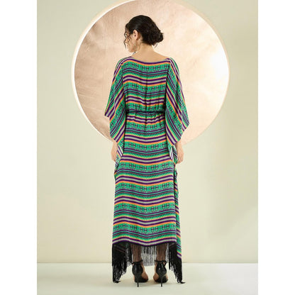 First Resort by Ramola Bachchan Green Aztec Poncho Dress (Set of 2)
