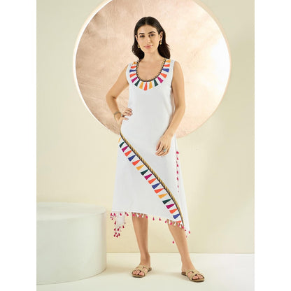 First Resort by Ramola Bachchan Multicoloured A-Line Tassel Dress