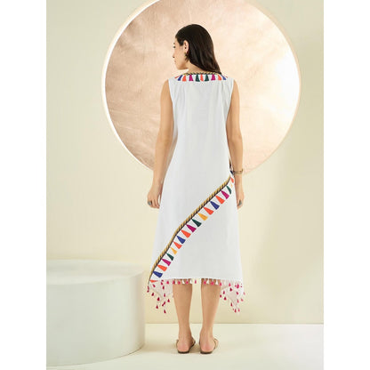 First Resort by Ramola Bachchan Multicoloured A-Line Tassel Dress