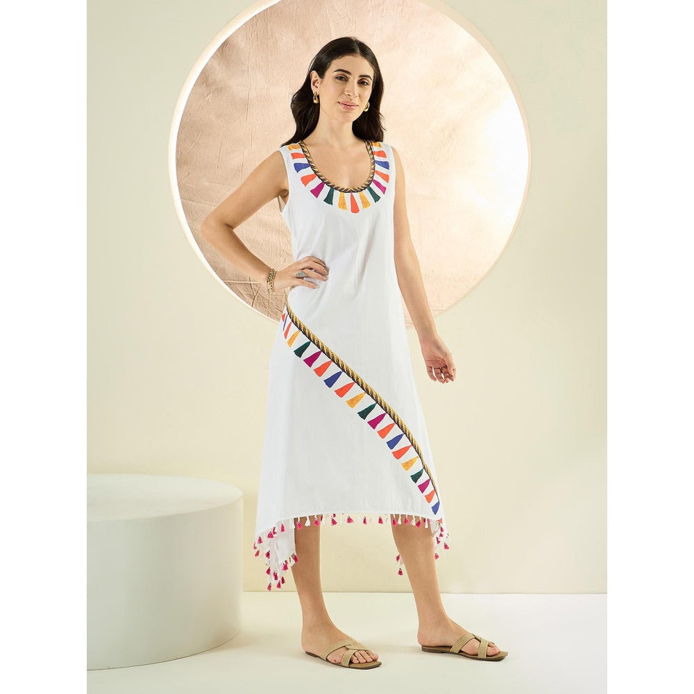First Resort by Ramola Bachchan Multicoloured A-Line Tassel Dress