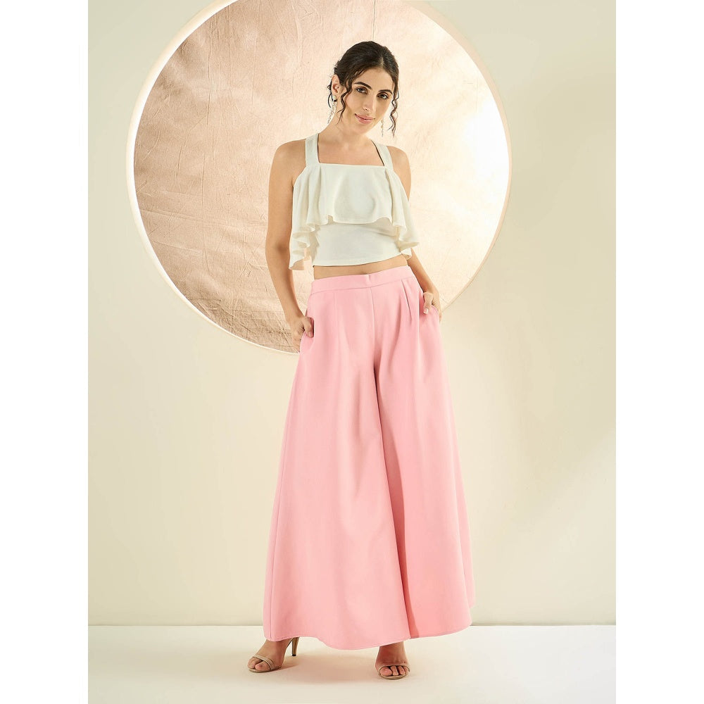 First Resort by Ramola Bachchan Pink Wide Leg Pant