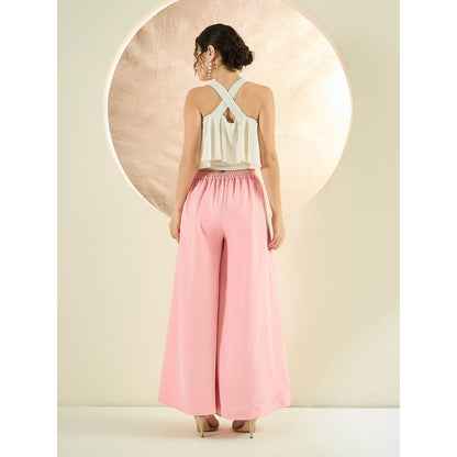 First Resort by Ramola Bachchan Pink Wide Leg Pant