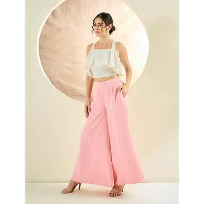First Resort by Ramola Bachchan Pink Wide Leg Pant