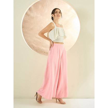First Resort by Ramola Bachchan Pink Wide Leg Pant