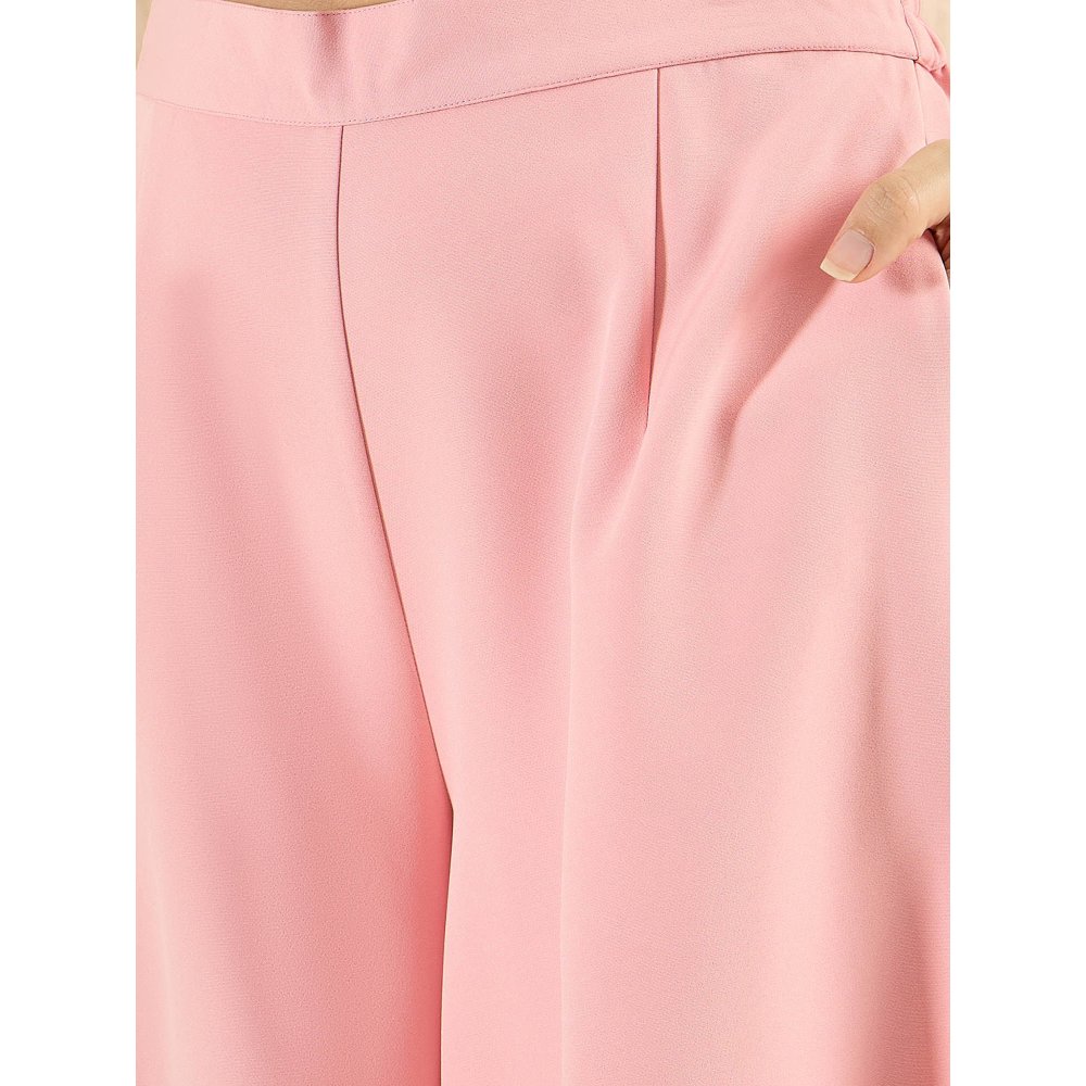 First Resort by Ramola Bachchan Pink Wide Leg Pant