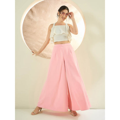 First Resort by Ramola Bachchan Pink Wide Leg Pant