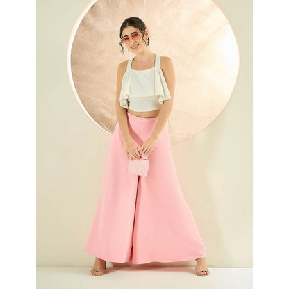 First Resort by Ramola Bachchan Pink Wide Leg Pant