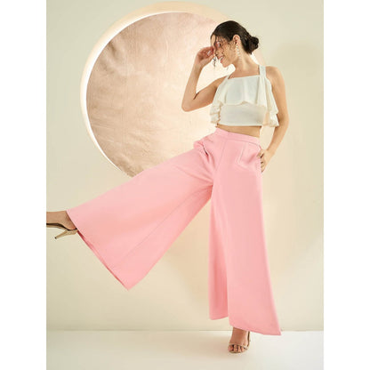 First Resort by Ramola Bachchan Pink Wide Leg Pant