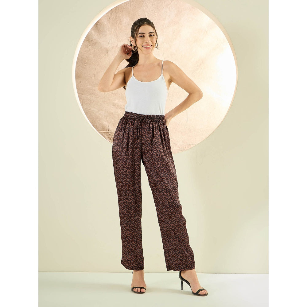 First Resort by Ramola Bachchan Brown Animal Print Pant